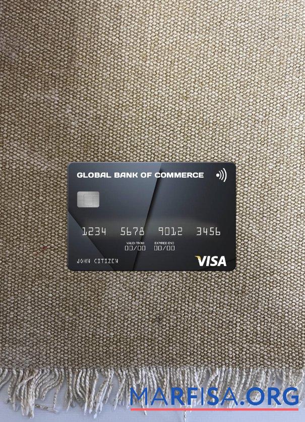 Downloadable Antigua and Barbuda Global Bank of Commerce visa card photolook front real example